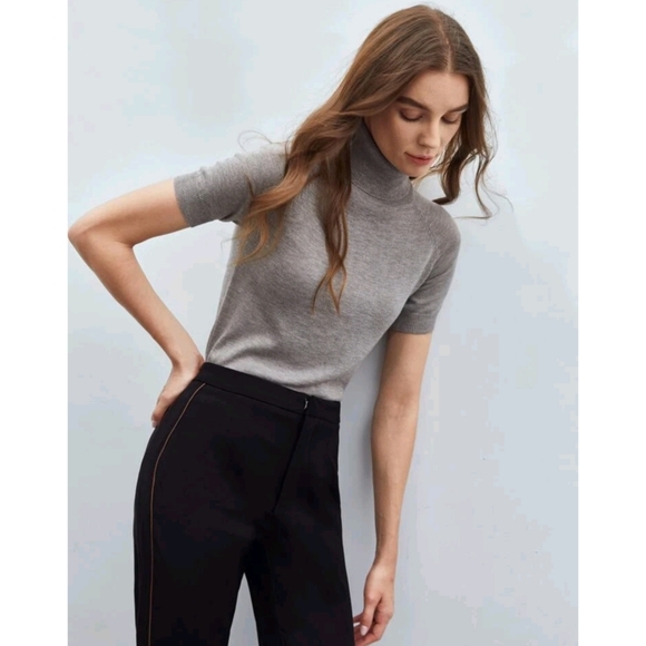 Turtleneck Reglan Sleeves Knit Eco Recycled Top - Picture 5 of 10